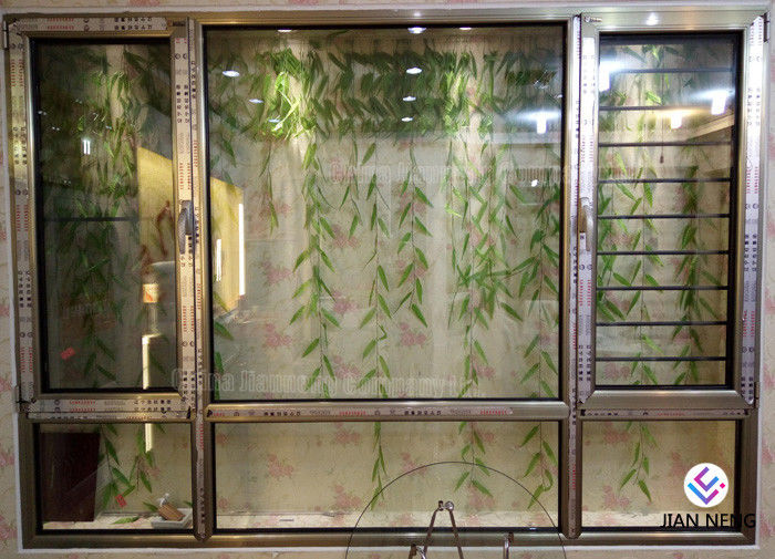 Wärmedämmung 6063-T5 Aluminium-Windows und Türen mit Edelstahl-Sicherheit greifen ineinander